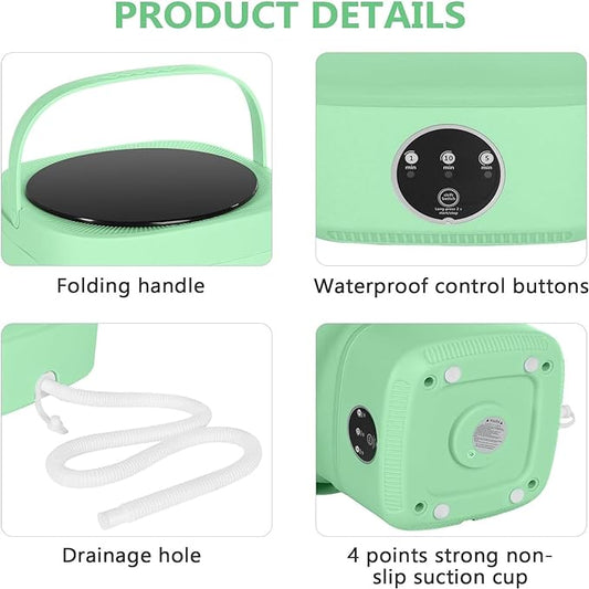 portable washing machine - mini washer with dryer - foldable small laundry with spin dryer for baby clothes, underwear and socks - Folding washing