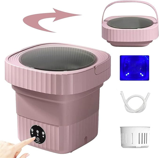 portable washing machine - mini washer with dryer - foldable small laundry with spin dryer for baby clothes, underwear and socks - Folding washing