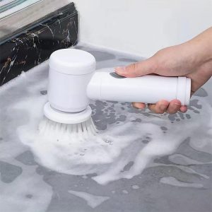 1 Set, 5-in-1 Electric Spin Scrubber With 5 Replaceable Brush Head with USB Rechargeable Kitchen Cleaner and Dishwasher