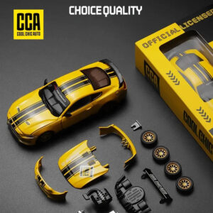 1:42 for Ford Mustang GT2018 yellow classic car model can open the door, replaceable accessories