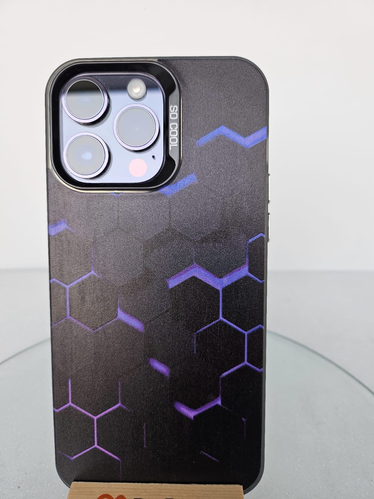 Plain Hexagon Graphic Printed Fiber iPhone Case