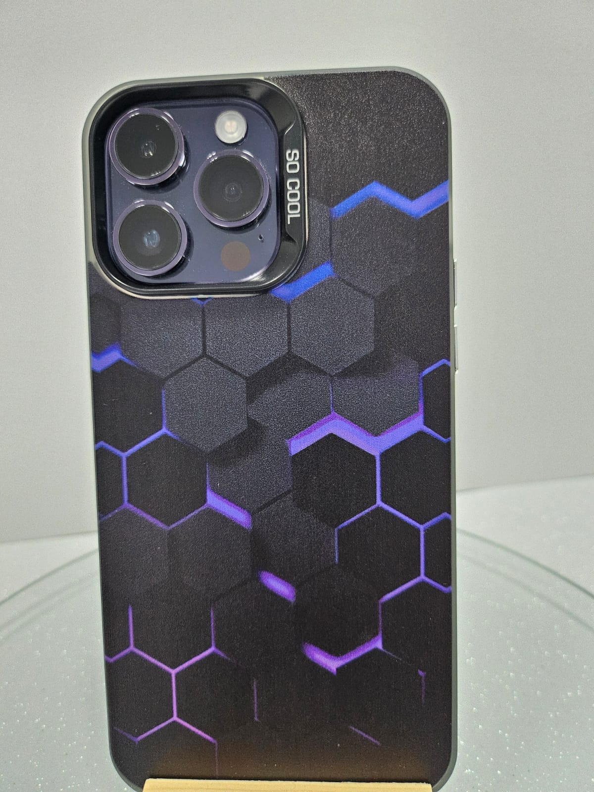 Plain Hexagon Graphic Printed Fiber iPhone Case