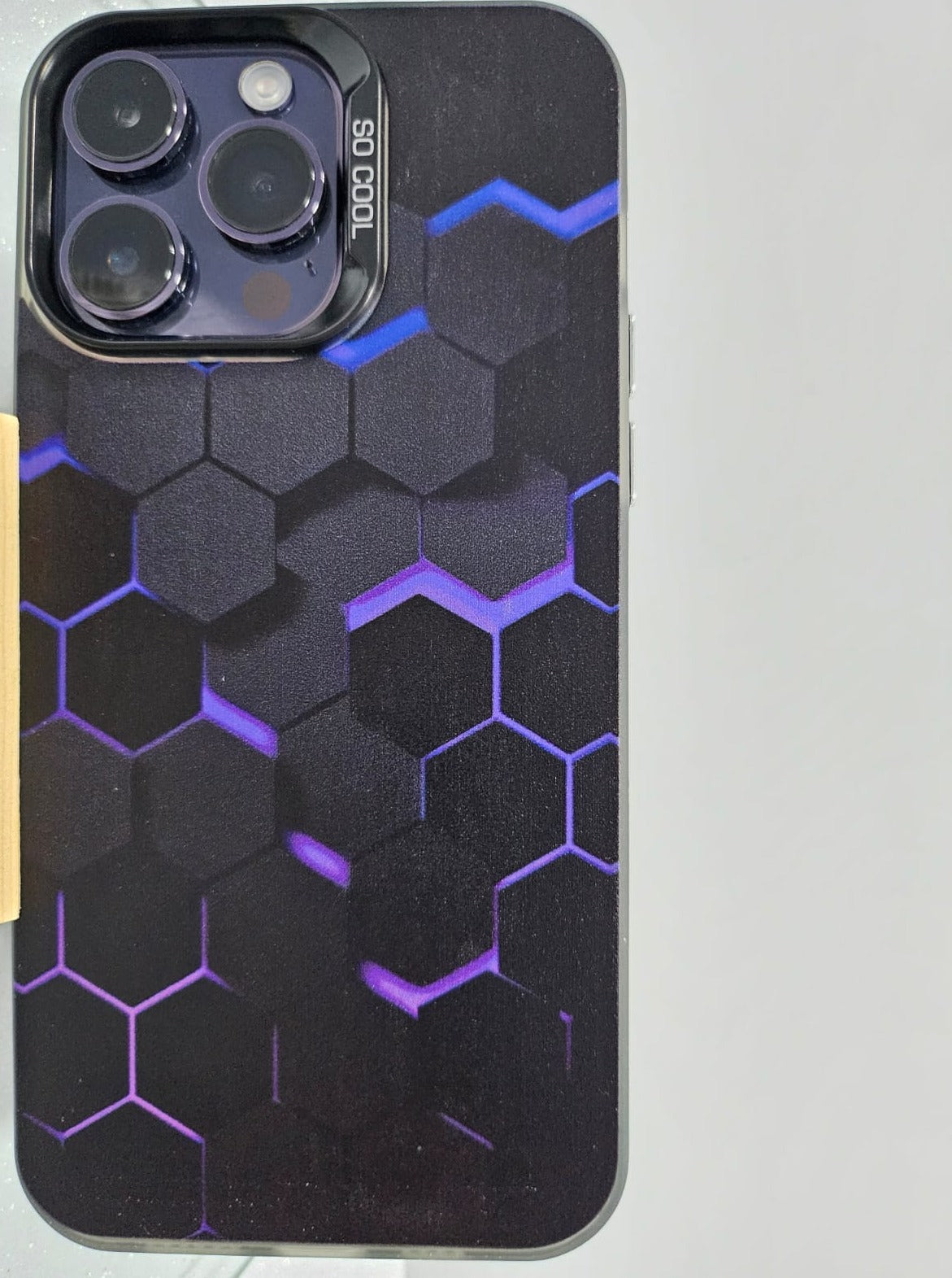 Plain Hexagon Graphic Printed Fiber iPhone Case