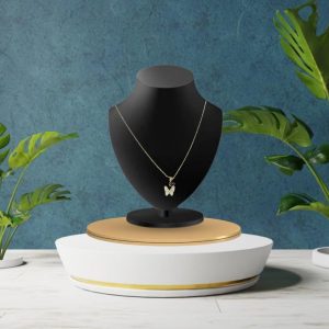 18k White Gold Plated Butterfly Bliss Necklace