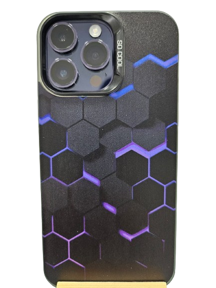 Plain Hexagon Graphic Printed Fiber iPhone Case