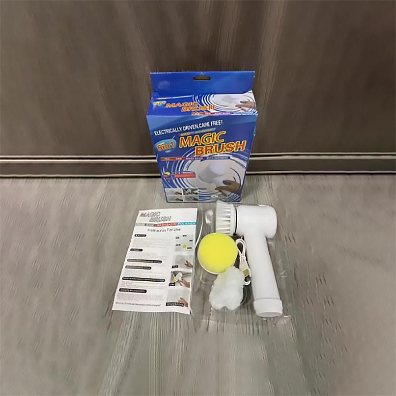 1 Set, 5-in-1 Electric Spin Scrubber With 5 Replaceable Brush Head with USB Rechargeable Kitchen Cleaner and Dishwasher