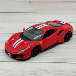 1:24 Scale for Ferrari 488 Diecast Car Model Alloy Luxury Sports Car with Black Wheels